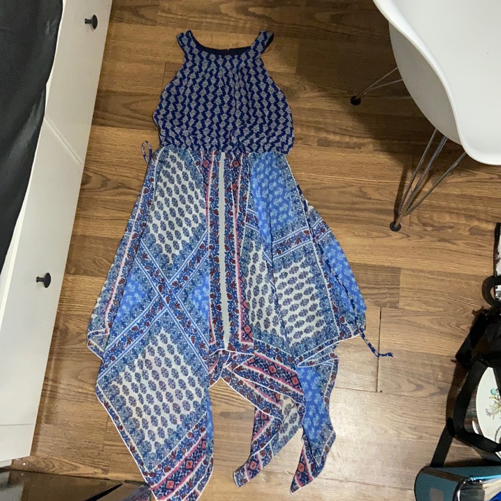 Blue patterned dress
